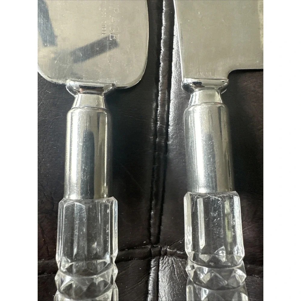 Mirage by Robinson‎ Stainless Steel Acrylic Handles Serving Set 2 Pieces